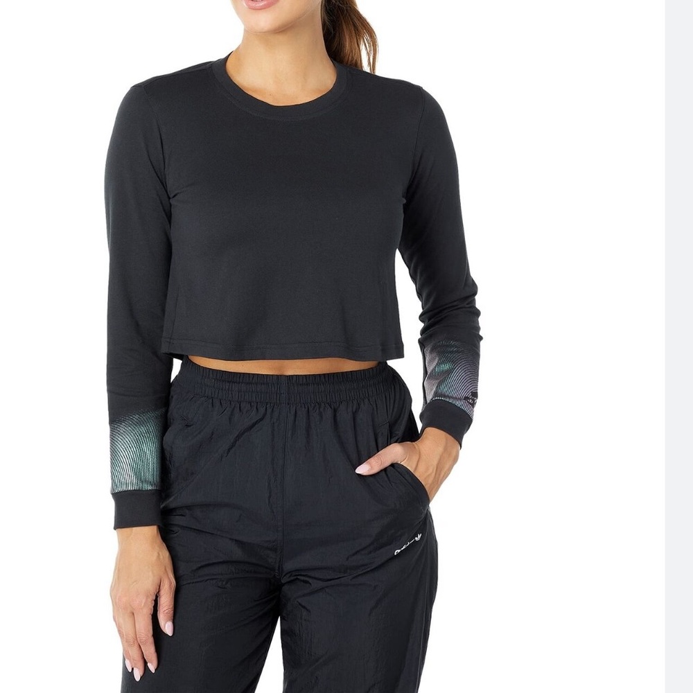 Adidas crop long sleeve t active workout NWT